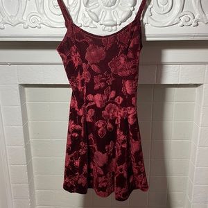 Velvet Floral Skater Dress